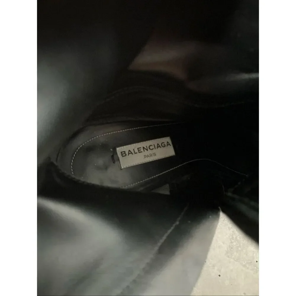 Balenciega Leather Studded Boots | Black in 36.5